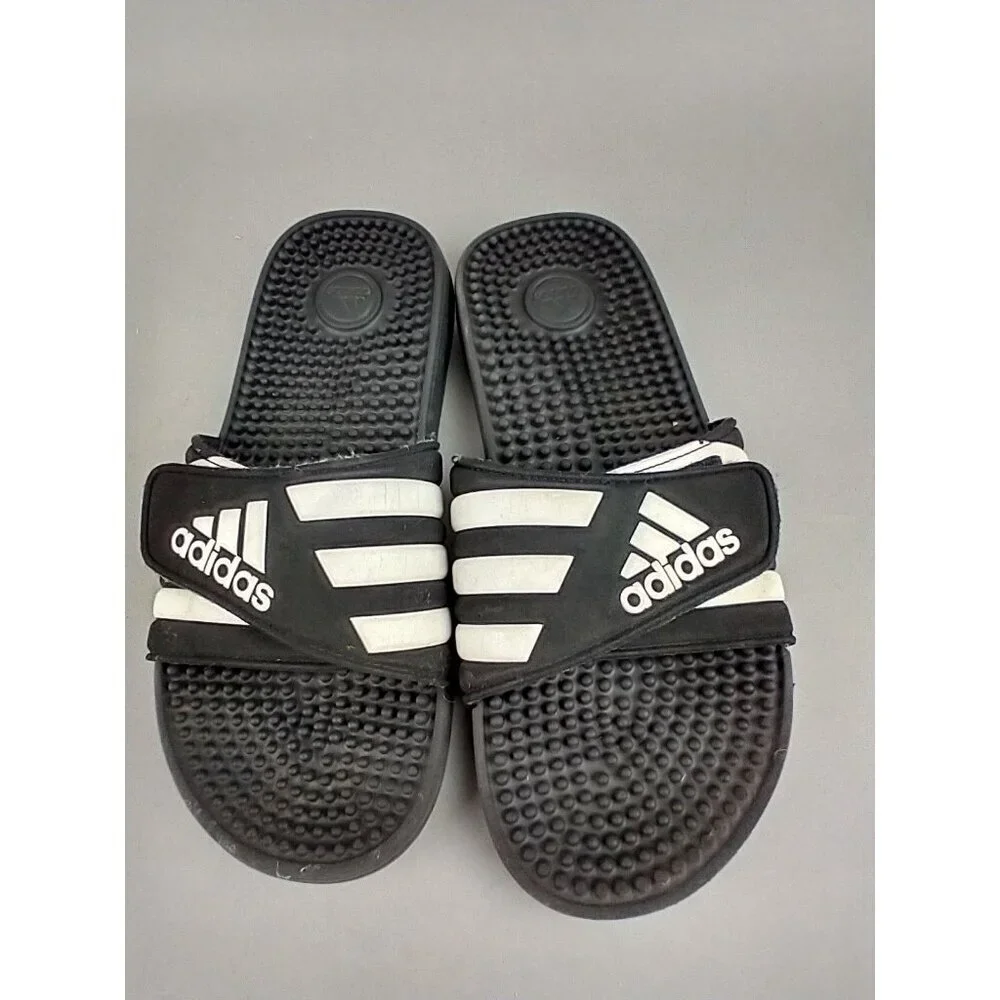 Adidas Adult Mens Adissage Sandals Slides Shoes‎ Black White F35580 Size 7
